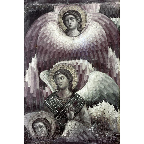 Archangel Seraphim Gold Ornate Wood Framed Art Print with Double Matting by Cavallini, Pietro