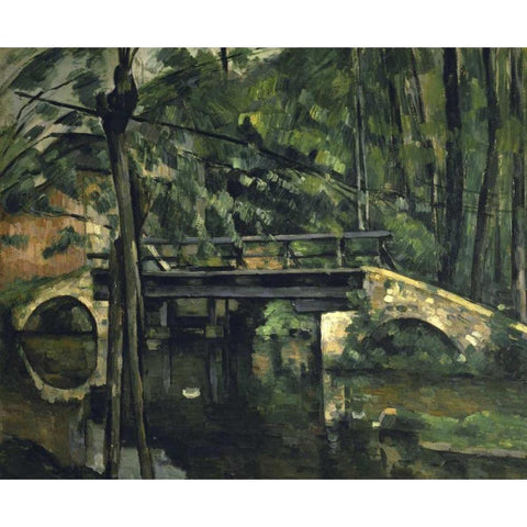 The Bridge at Maincy - Le Pont de Maincy Black Modern Wood Framed Art Print by Cezanne, Paul