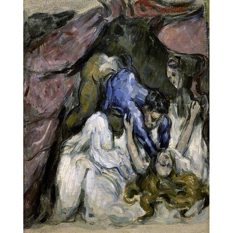 The Strangled Woman (Le Femme Stranglee) White Modern Wood Framed Art Print by Cezanne, Paul