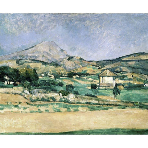 Valley of Mount St. Victoire Gold Ornate Wood Framed Art Print with Double Matting by Cezanne, Paul