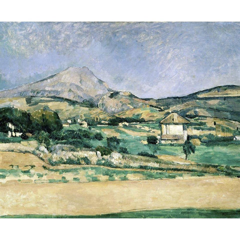 Valley of Mount St. Victoire Black Modern Wood Framed Art Print by Cezanne, Paul