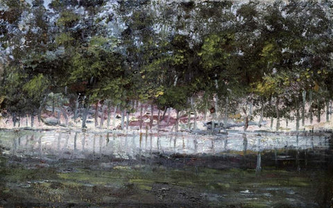 Las Fuentes De Tialpan White Modern Wood Framed Art Print with Double Matting by Clausell, Joaquin