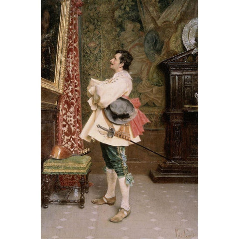 In Front of The Portrait Gold Ornate Wood Framed Art Print with Double Matting by Conti, Tito
