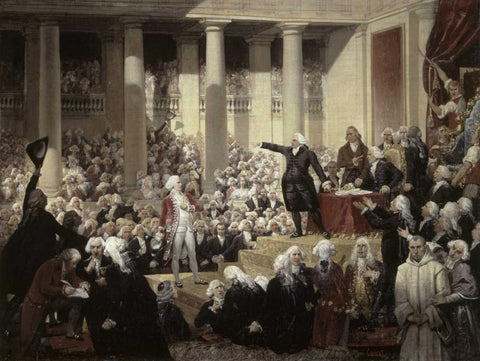 Mirabeau Devant Dreux-Brezemirabeau In Front of Dreux-Breze Black Ornate Wood Framed Art Print with Double Matting by Court, Joseph Desire