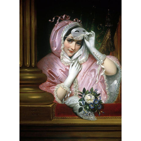 The Mask Gold Ornate Wood Framed Art Print with Double Matting by Court, Joseph Desire