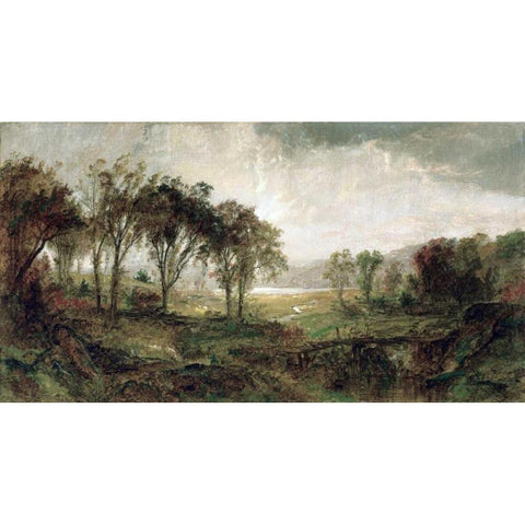 Hastings On Hudson Black Modern Wood Framed Art Print by Cropsey, Jasper Francis