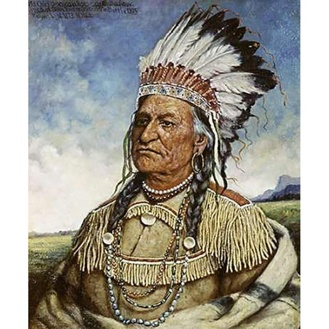 Old Chief American Horse White Modern Wood Framed Art Print by Cross, Henri-Edmond