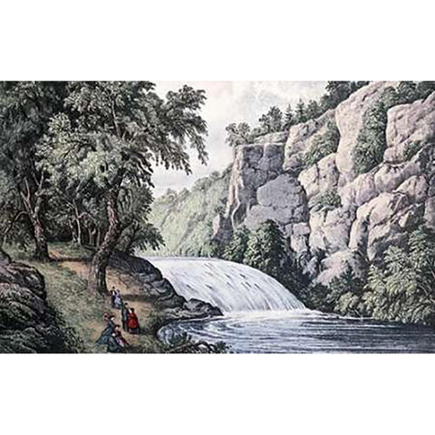 Tallulah Falls, Georgia White Modern Wood Framed Art Print by Ives, Currier and