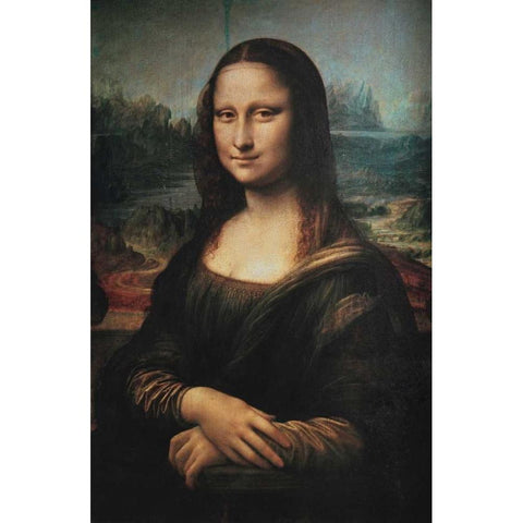 Mona Lisa White Modern Wood Framed Art Print by Da Vinci, Leonardo