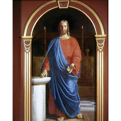 Jesus As High Priest White Modern Wood Framed Art Print by Dalsgaard, Christen