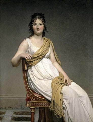 Portrait De Madame Verninac Black Ornate Wood Framed Art Print with Double Matting by David, Jacques-Louis