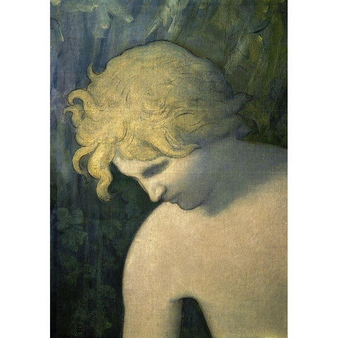 The Imagination (Detail) I Black Modern Wood Framed Art Print with Double Matting by de Chavannes, Pierre Puvis