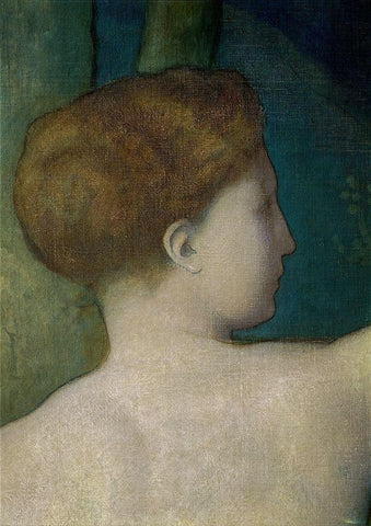 The Imagination (Detail) II White Modern Wood Framed Art Print with Double Matting by de Chavannes, Pierre Puvis