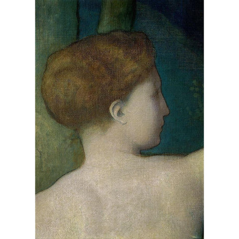 The Imagination (Detail) II White Modern Wood Framed Art Print by de Chavannes, Pierre Puvis