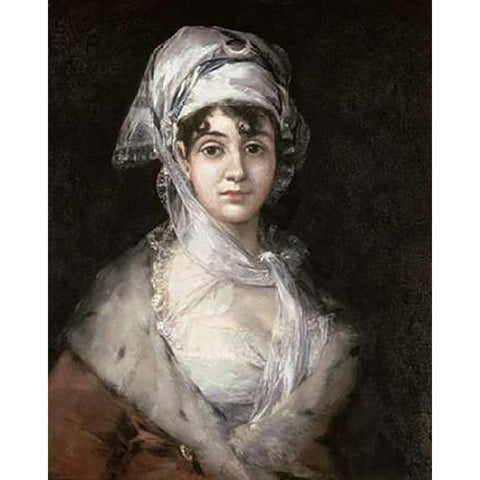 Antonia Zarate White Modern Wood Framed Art Print by Goya, Francisco De