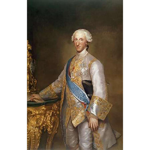 Portrait of The Infante Don Luis De Bourbon Gold Ornate Wood Framed Art Print with Double Matting by Goya, Francisco De