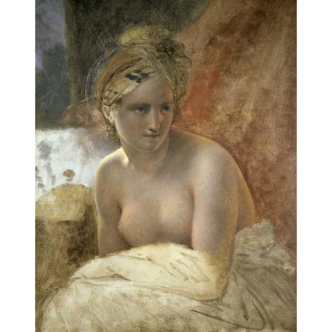 Odalisque Gold Ornate Wood Framed Art Print with Double Matting by De Roucy-Trioson, Anne Girodet