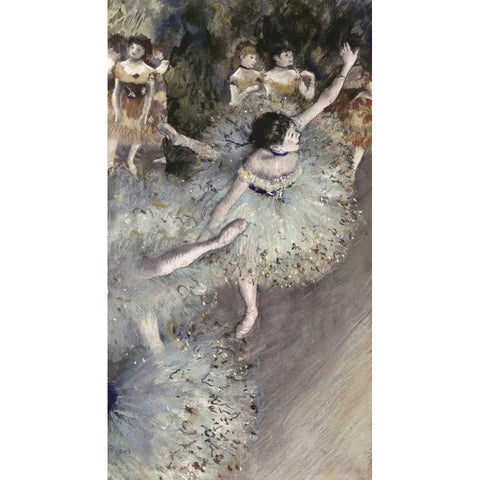 Danseuse Basculant - Danseuse Verte White Modern Wood Framed Art Print by Degas, Edgar