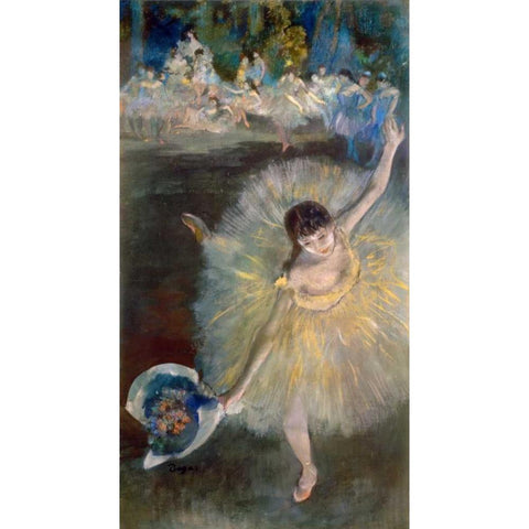 End of the Arabesque, c. 1877 Black Modern Wood Framed Art Print with Double Matting by Degas, Edgar