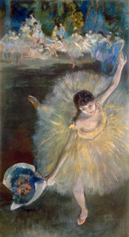 End of the Arabesque, c. 1877 White Modern Wood Framed Art Print with Double Matting by Degas, Edgar