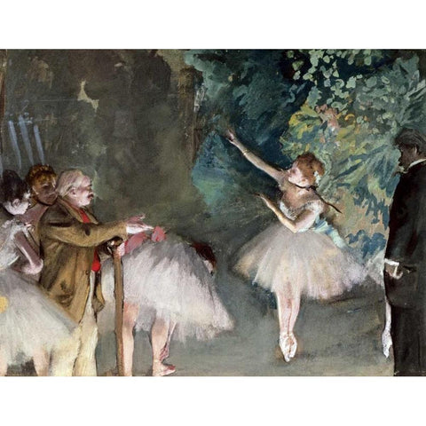 Repetition de Ballet Gold Ornate Wood Framed Art Print with Double Matting by Degas, Edgar