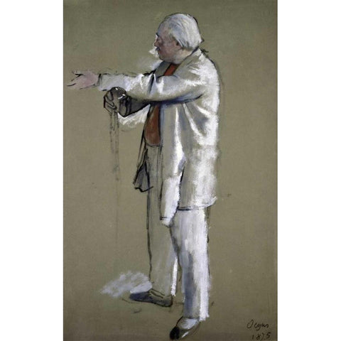 The Ballet Master Black Modern Wood Framed Art Print by Degas, Edgar