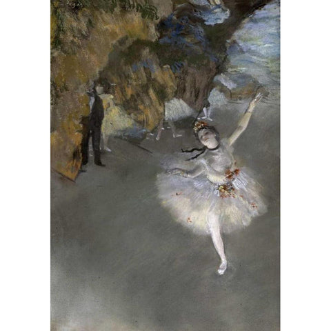 The Star White Modern Wood Framed Art Print by Degas, Edgar