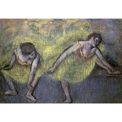 Two Dancers at Rest White Modern Wood Framed Art Print by Degas, Edgar