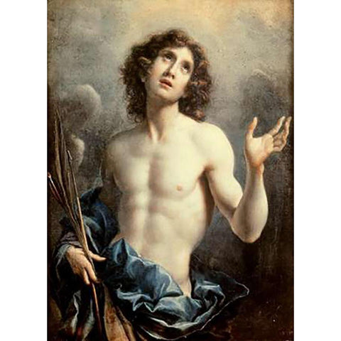 Saint Sebastian White Modern Wood Framed Art Print by Dolci, Carlo