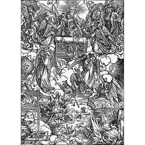 Last Judgment Black Modern Wood Framed Art Print with Double Matting by Durer, Albrecht