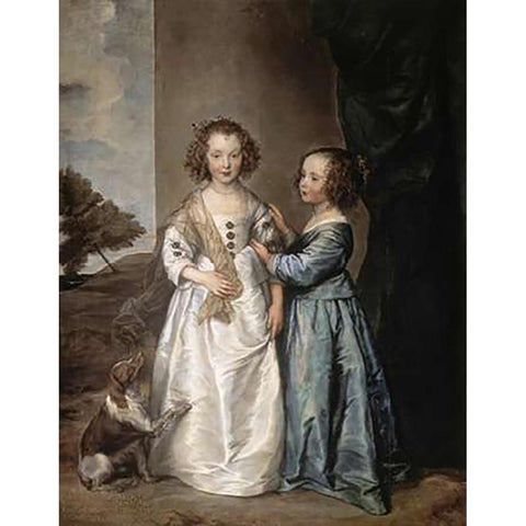 Philadelphia and Elisabeth Wharton White Modern Wood Framed Art Print by Van Dyck, Anthony