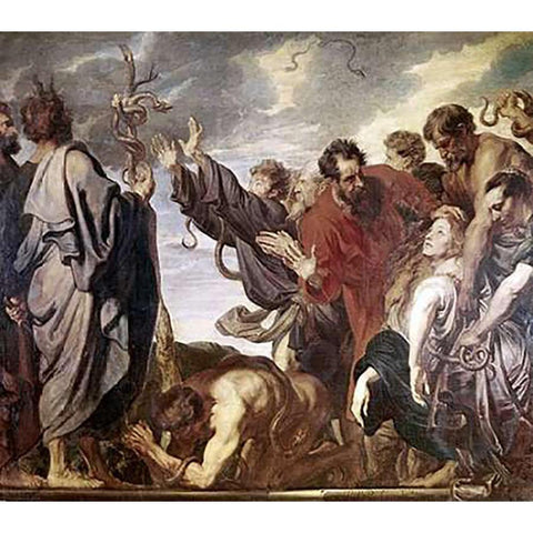 Serpent of Metal Black Modern Wood Framed Art Print by Van Dyck, Anthony