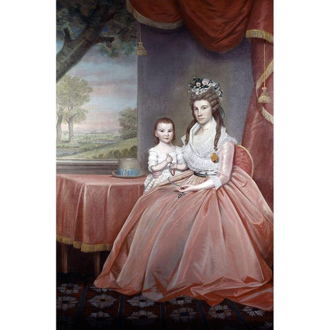 Mrs. Elijah Boardman and Her Son White Modern Wood Framed Art Print by Earl, Ralph