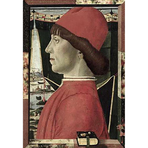 Portrait of a Young Man Gold Ornate Wood Framed Art Print with Double Matting by d Este, Baldassarre