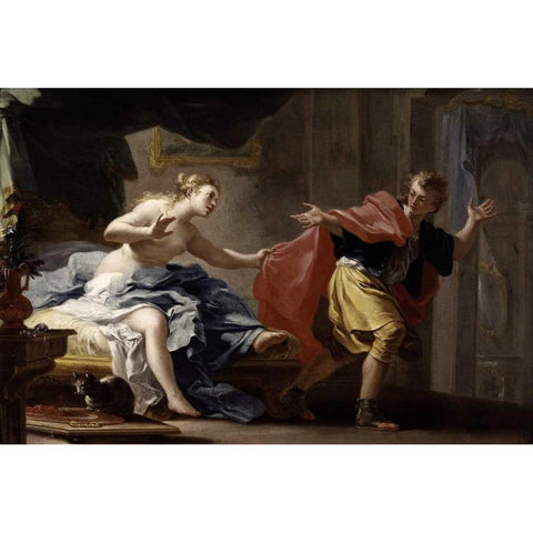 Joseph and Potiphars Wife White Modern Wood Framed Art Print by Falciastore, Filippo