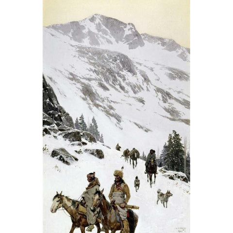 Over The Divide Black Modern Wood Framed Art Print by Farny, Henry Francois
