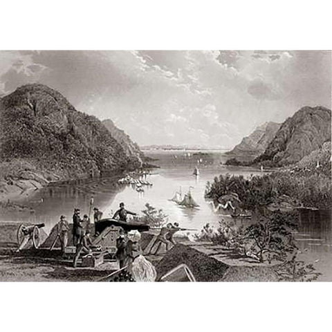 West Point and The Highlands White Modern Wood Framed Art Print by Fenn, Henry