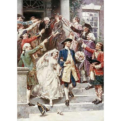 Here Comes The Bride, Wedding of Washington Black Modern Wood Framed Art Print with Double Matting by Gerome Ferris, Jean Leon