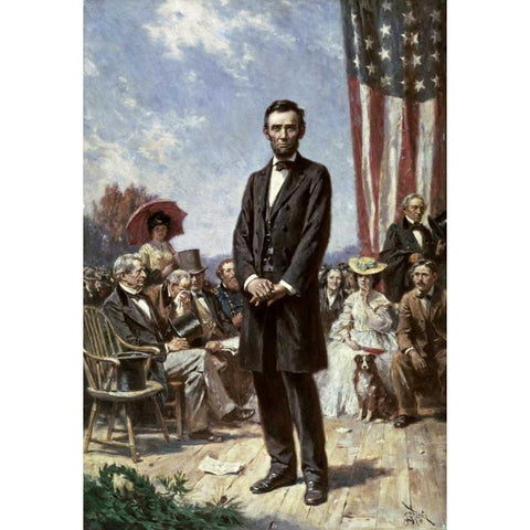 The Gettysburg Address White Modern Wood Framed Art Print by Ferris, Jean Leon Gerome