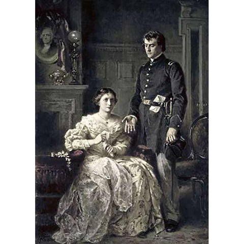 Their Countrys Call (Civil War) White Modern Wood Framed Art Print by Gerome Ferris, Jean Leon