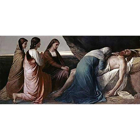 Pieta White Modern Wood Framed Art Print by Feuerbach, Anselm Friedrich