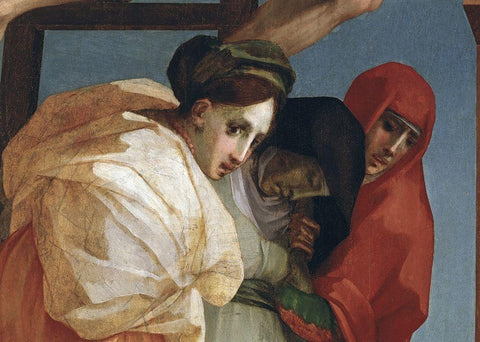 Descent From The Cross (Detail) White Modern Wood Framed Art Print with Double Matting by Fiorentino, Rosso