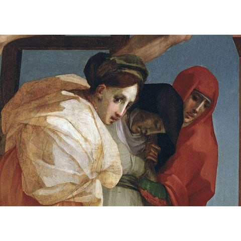 Descent From The Cross (Detail) Black Modern Wood Framed Art Print by Fiorentino, Rosso