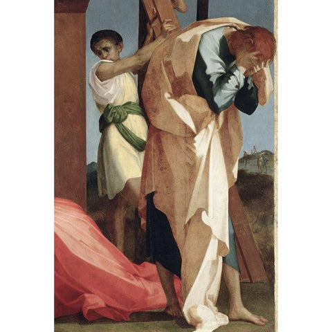 Descent From The Cross (Detail) Black Modern Wood Framed Art Print with Double Matting by Fiorentino, Rosso