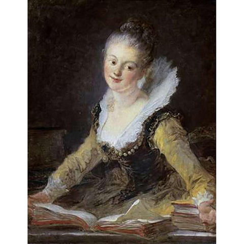 A Study White Modern Wood Framed Art Print by Fragonard, Jean Honore