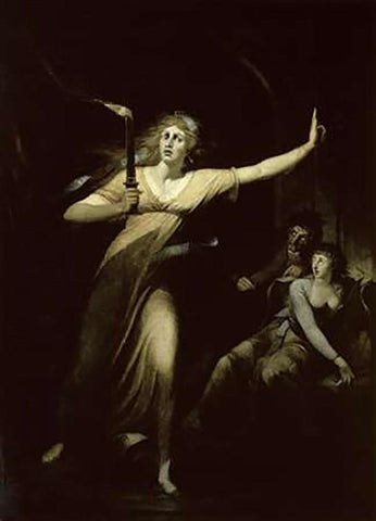 Lady Macbeth Sleepwalking Black Ornate Wood Framed Art Print with Double Matting by Fuseli, Henry