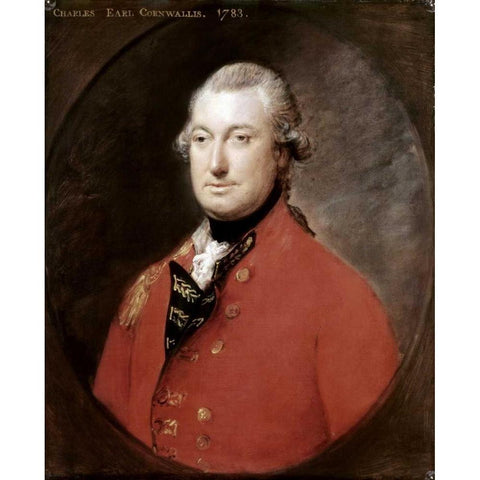 Charles Cornwallis White Modern Wood Framed Art Print by Gainsborough, Thomas