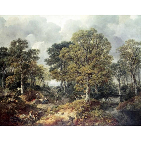 Gainsboroughs Forest Black Modern Wood Framed Art Print with Double Matting by Gainsborough, Thomas