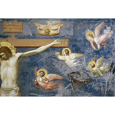 Crucifixion - Detail White Modern Wood Framed Art Print by Giotto