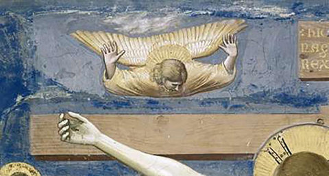 Crucifixion - Detail White Modern Wood Framed Art Print with Double Matting by Giotto